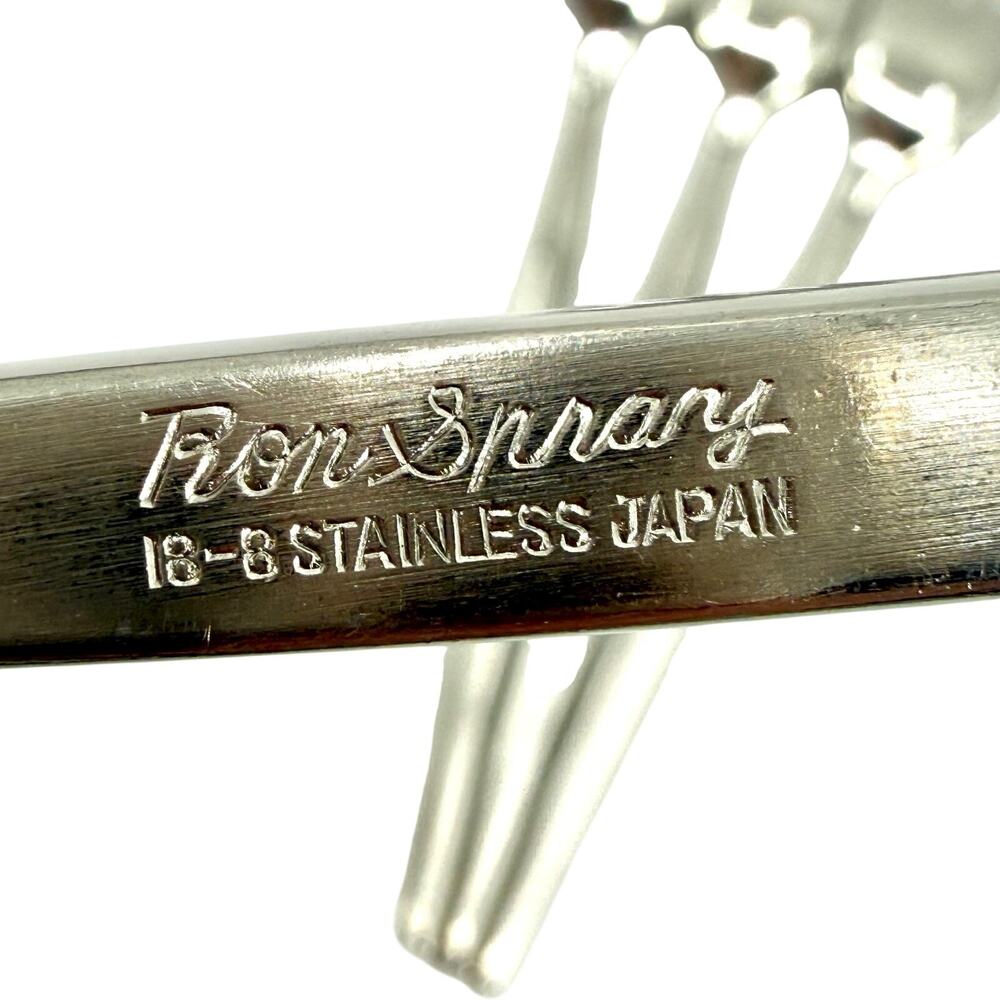 Vintage Ron Spray 18/8 Stainless Flatware Set of 4 Salad Forks 6 5/8” MCM Japan - Picture 5 of 6